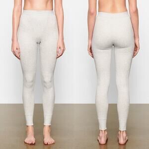 SKIMS Cotton Rib Leggings Loungewear Base Layer Light Heather Grey NWT Medium